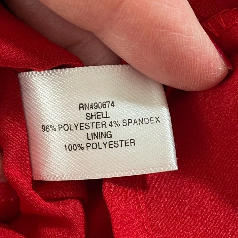 Boston Proper Red Midi Dress Size 12 on off shoulder ruffles spandex stretch - Picture 12 of 16